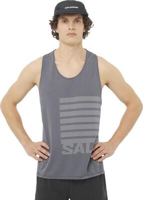 Salomon sense aero graphic tank grijs/wit
