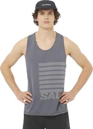 Débardeur Salomon Sense Aero Graphic Gris/Blanc Homme