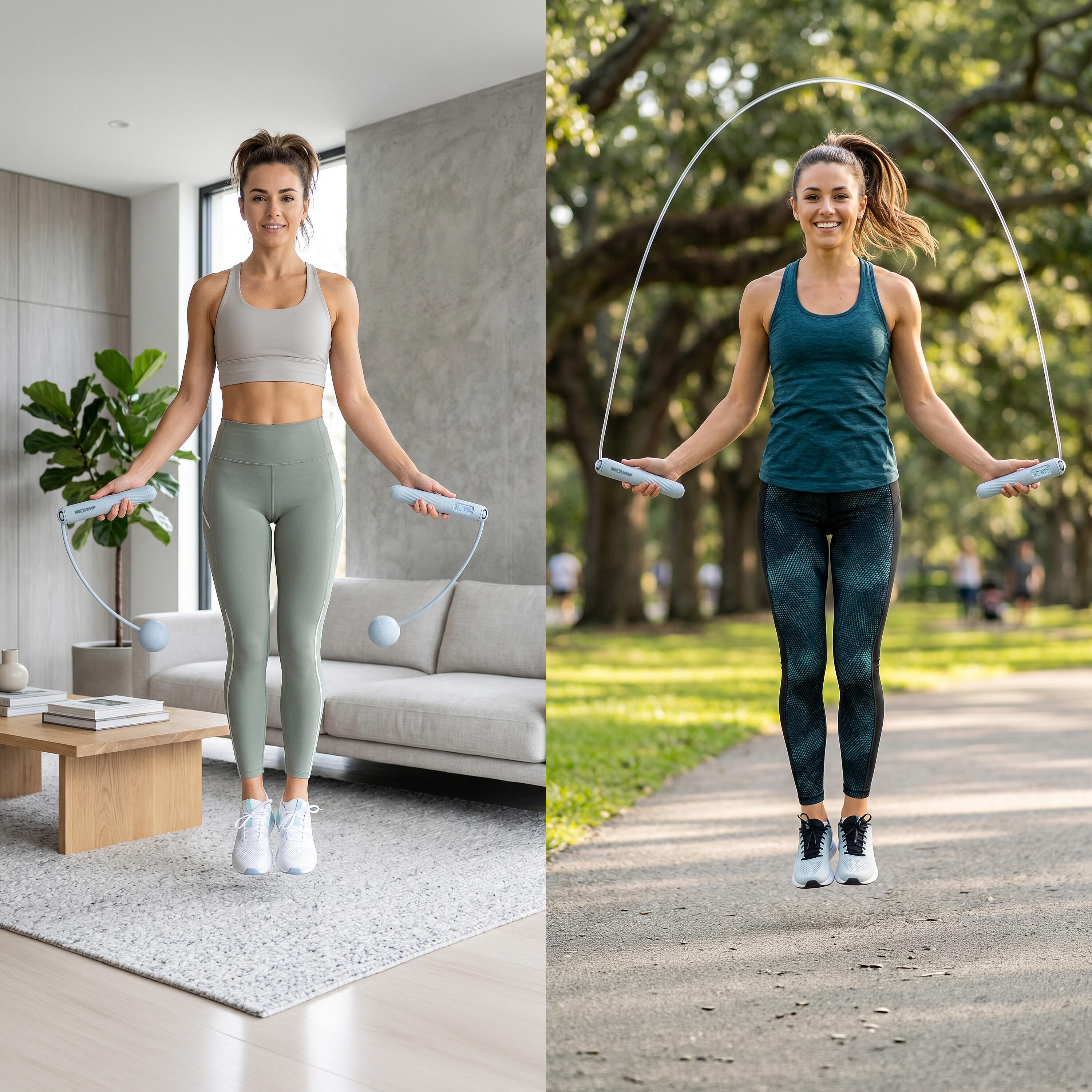 Corde à sauter avec compteur numérique 2en1 pour fitness et cardio 3/7