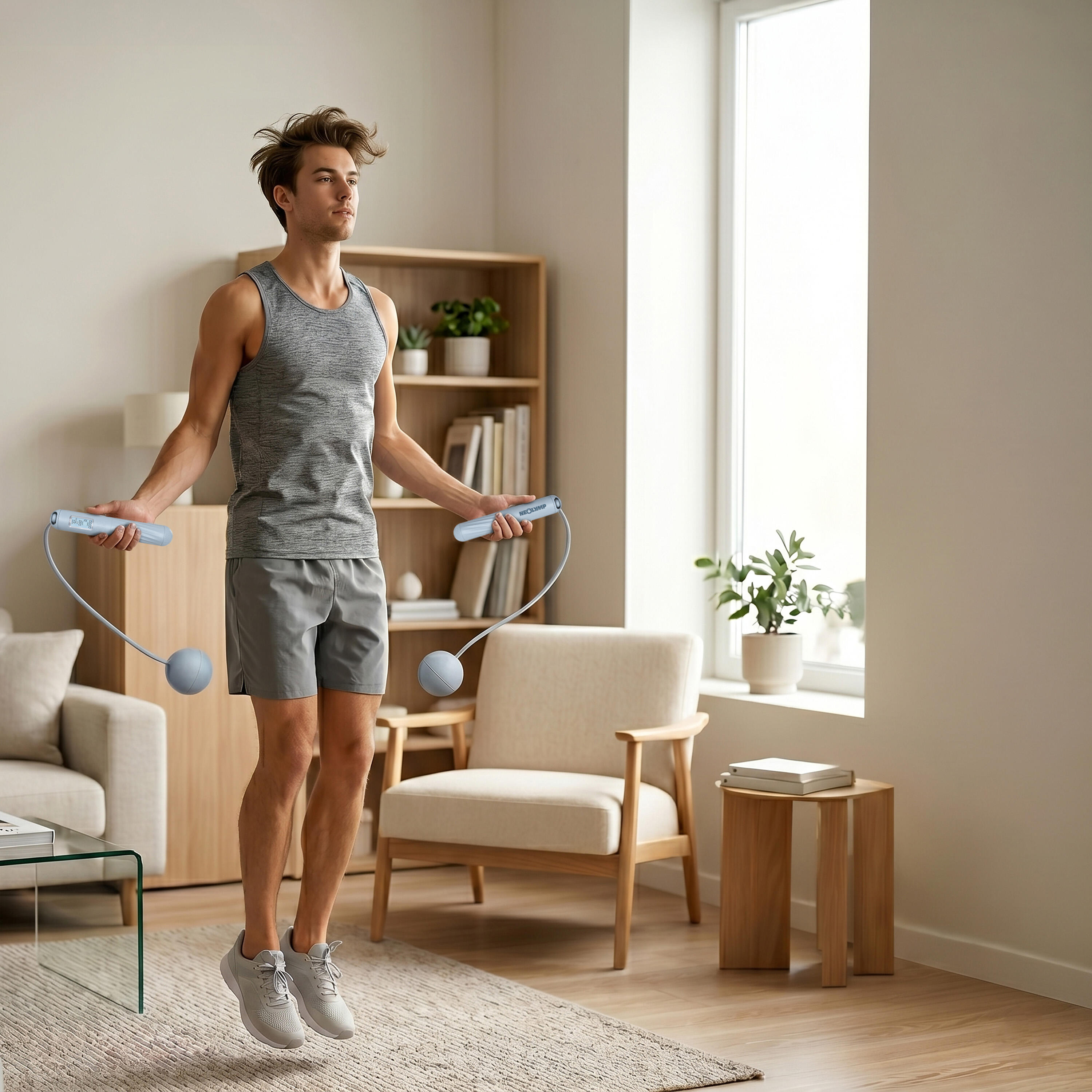 Corde à sauter avec compteur numérique 2en1 pour fitness et cardio 6/7