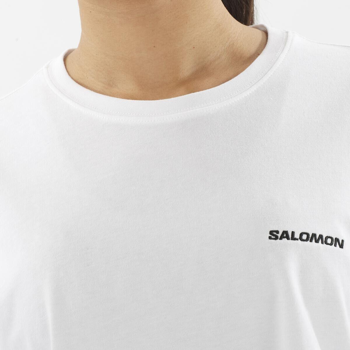 T-shirt crop Salomon Short Tee Blanc Femme 3/4