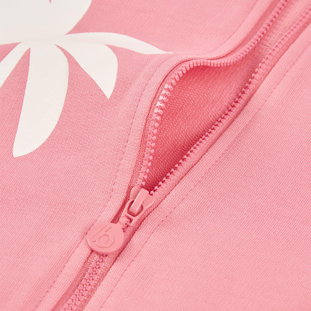 Chaqueta niña rosa palmeras 3/4