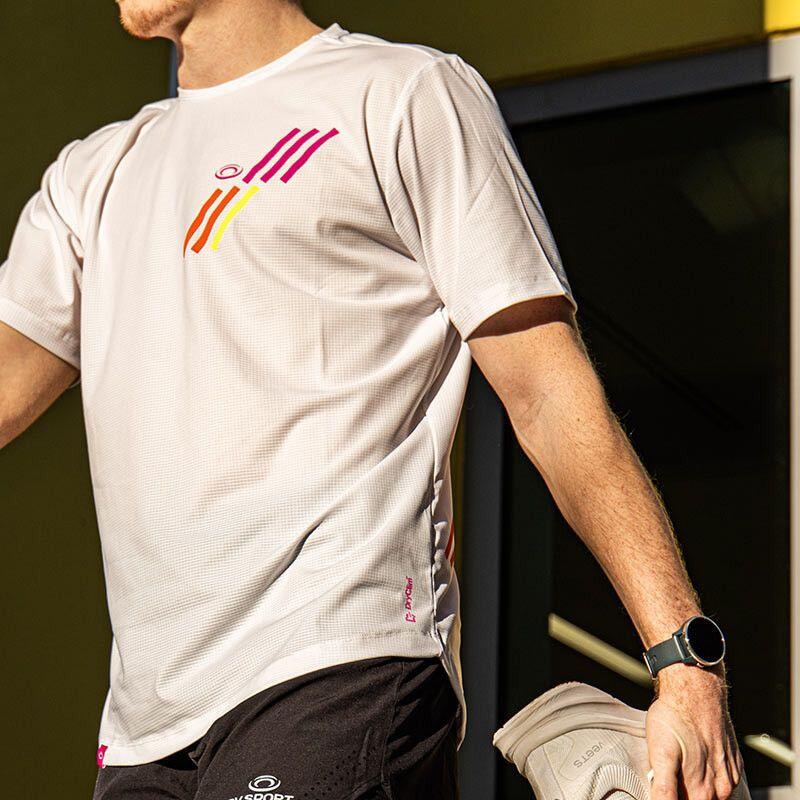 T-Shirt Running BV Sport Light Blanc/Rose Unisexe 3/5