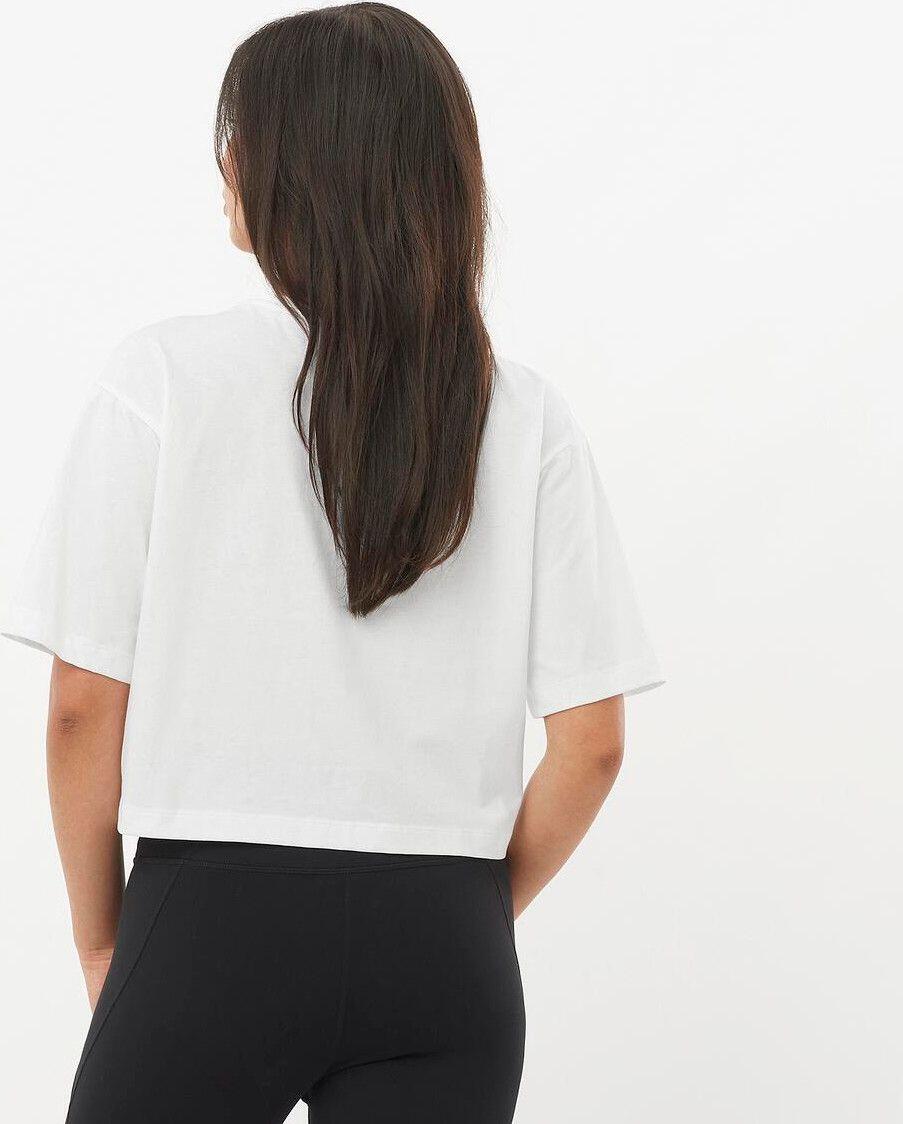 T-shirt crop Salomon Short Tee Blanc Femme 2/4