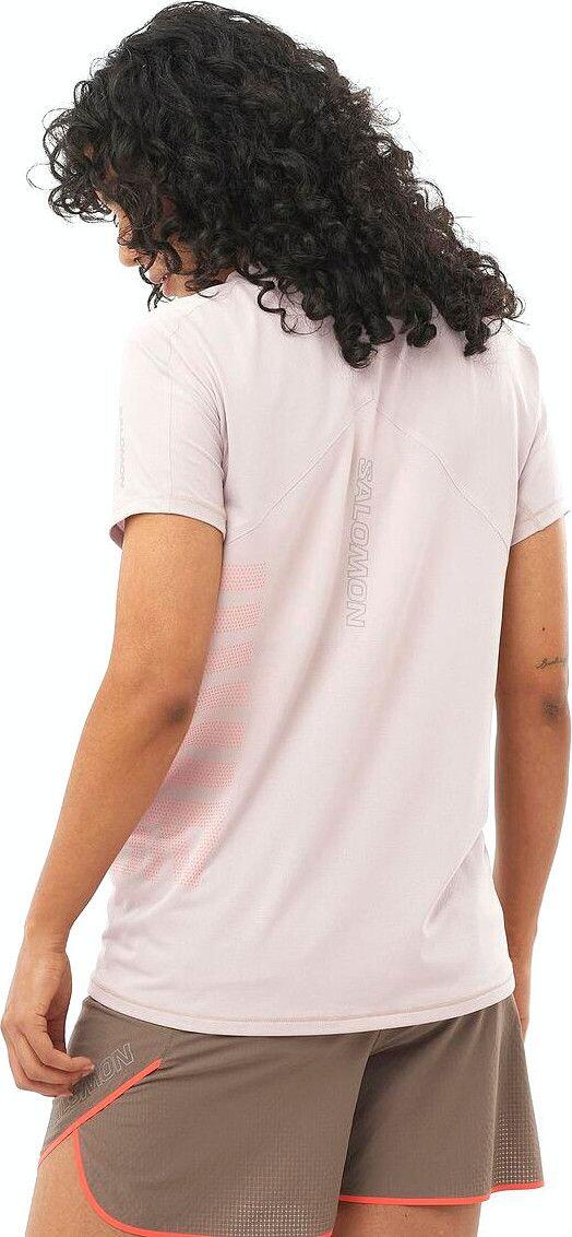 T-Shirt Running Salomon Sense Aero Graphic Beige/Rouge Femme 2/4