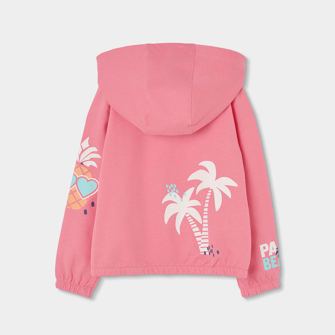 Chaqueta niña rosa palmeras 2/4