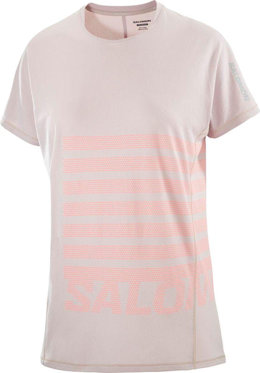 T-Shirt Running Salomon Sense Aero Graphic Beige/Rouge Femme 4/4
