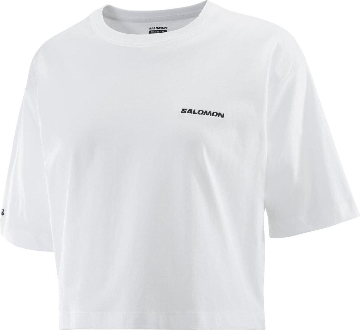 T-shirt crop Salomon Short Tee Blanc Femme 4/4