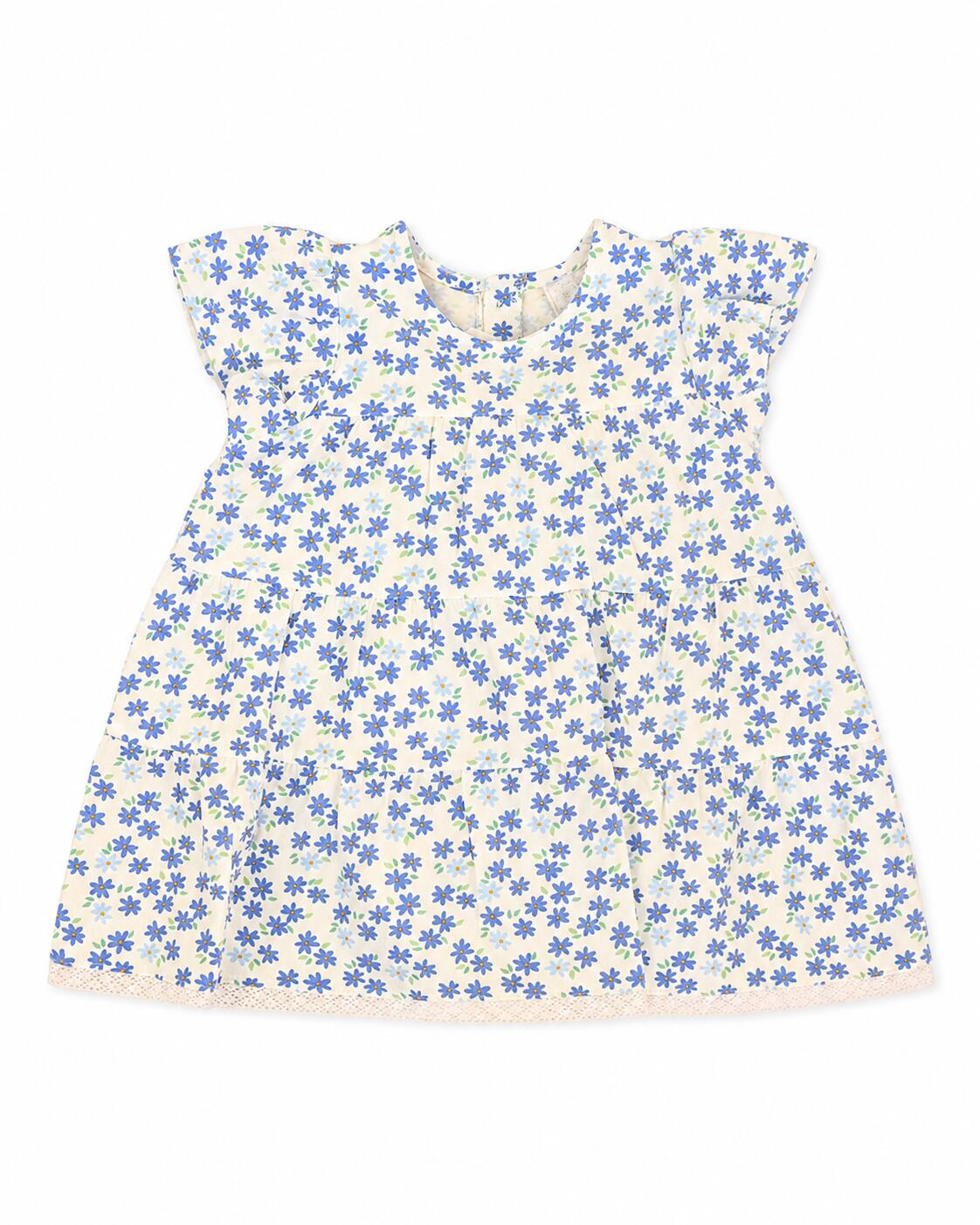 Vestido bebé niña flores azules 1/5