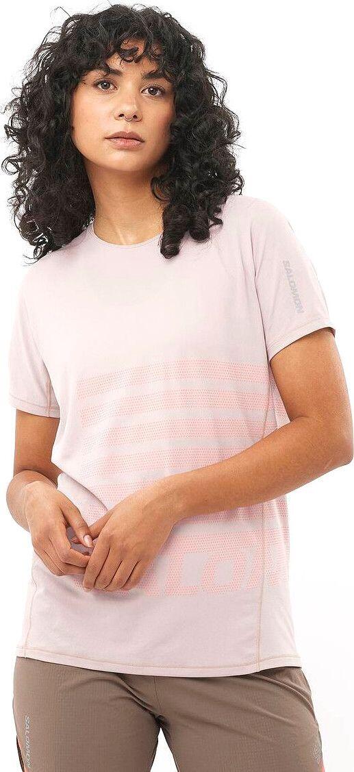 T-Shirt Running Salomon Sense Aero Graphic Beige/Rouge Femme 1/4