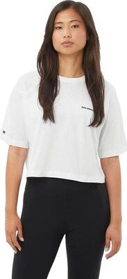 Salomon short tee crop-shirt voor dames, wit