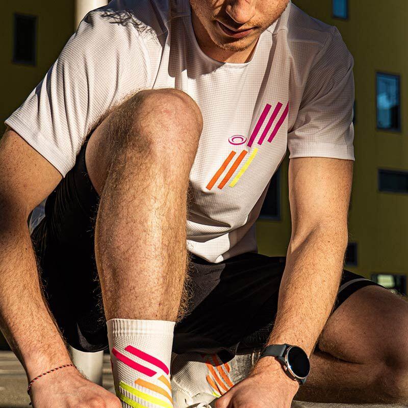 T-Shirt Running BV Sport Light Blanc/Rose Unisexe 4/5