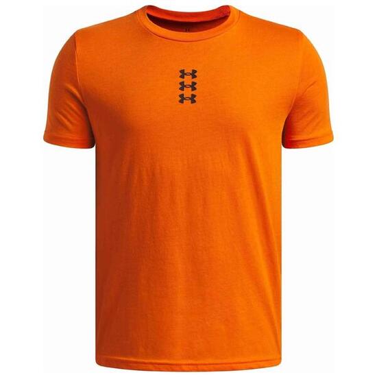 T-shirt Under armour modèle UA B HOOPS Triple Logo SS pour enfants