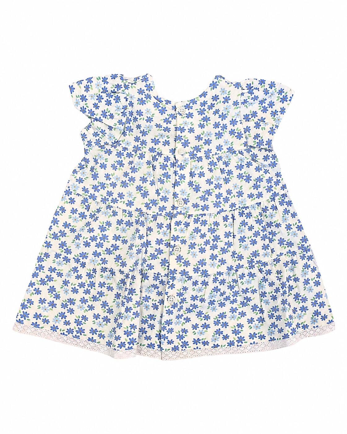 Vestido bebé niña flores azules 5/5