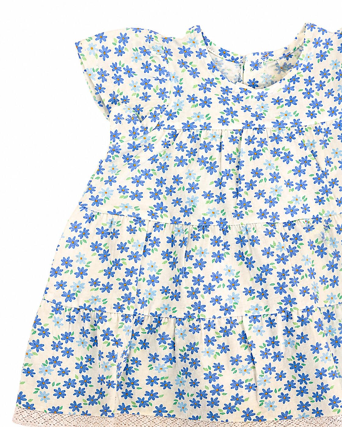 Vestido bebé niña flores azules 4/5