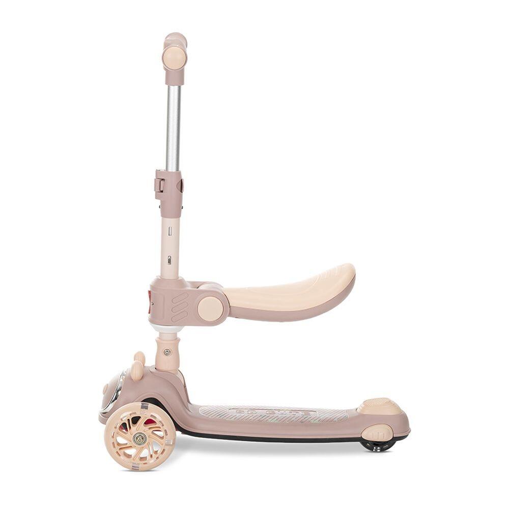 Infantil Paseo Patinete SWIFTIE plegable asiento luces ABEC-9 Beige 3/5