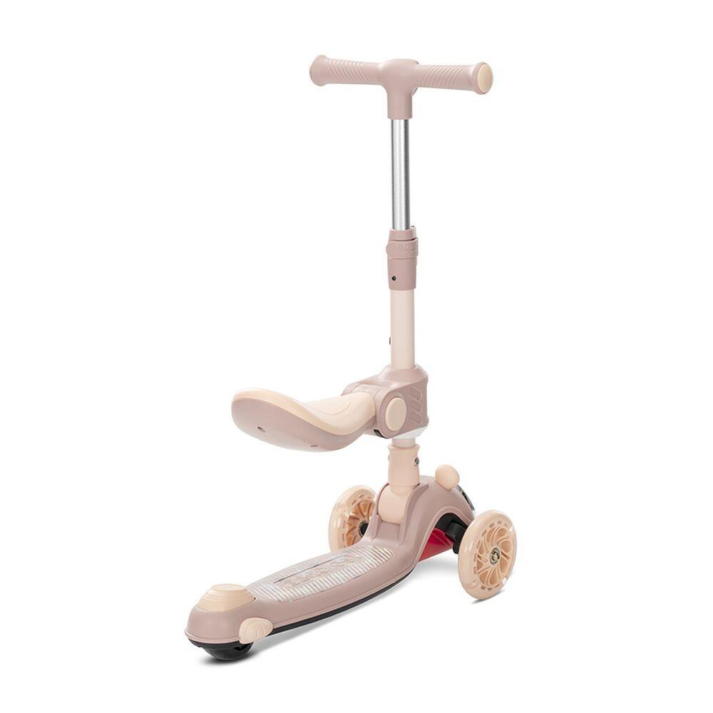 Infantil Paseo Patinete SWIFTIE plegable asiento luces ABEC-9 Beige 2/5