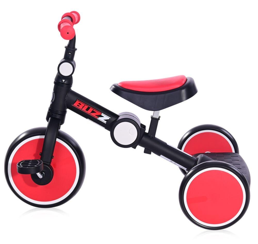 Infantil Paseo Triciclo plegable BUZZ asiento regulable EVA BLACK&RED 2/5