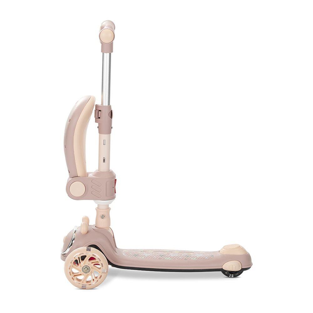 Infantil Paseo Patinete SWIFTIE plegable asiento luces ABEC-9 Beige 5/5