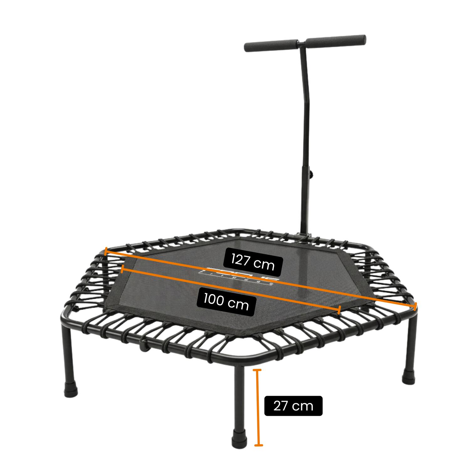 Fitness Trampoline 127 cm met Verstelbare Handsteun – Focus Fitness 4/5
