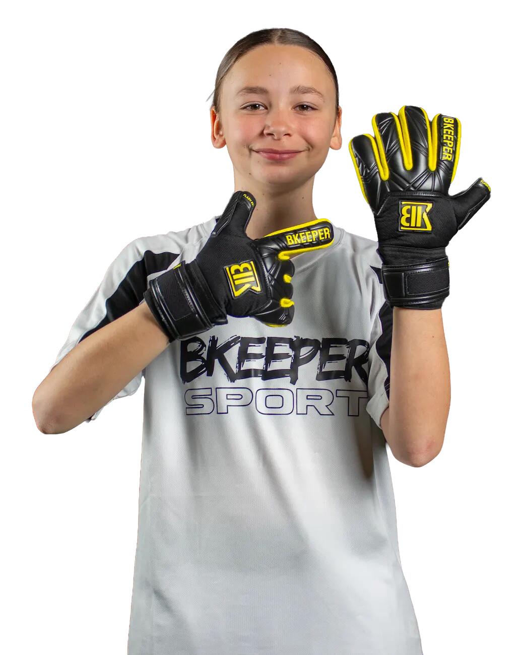 Guanti da portiere Flash Junior #26 neri e gialli 2/8