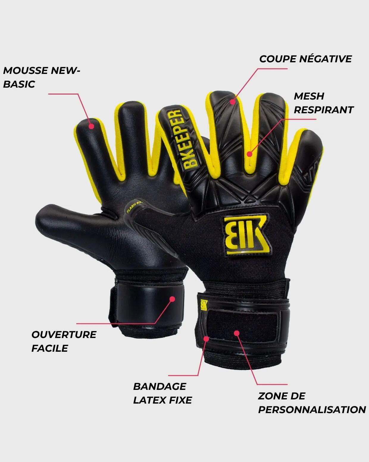 Guanti da portiere Flash Junior #26 neri e gialli 5/8