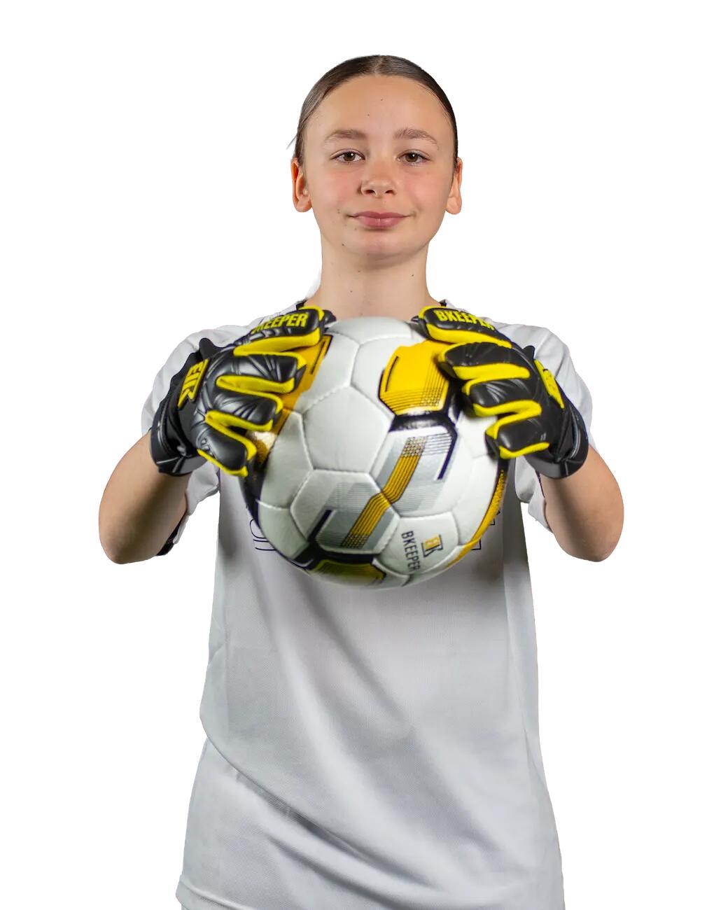 Guanti da portiere Flash Junior #26 neri e gialli 7/8