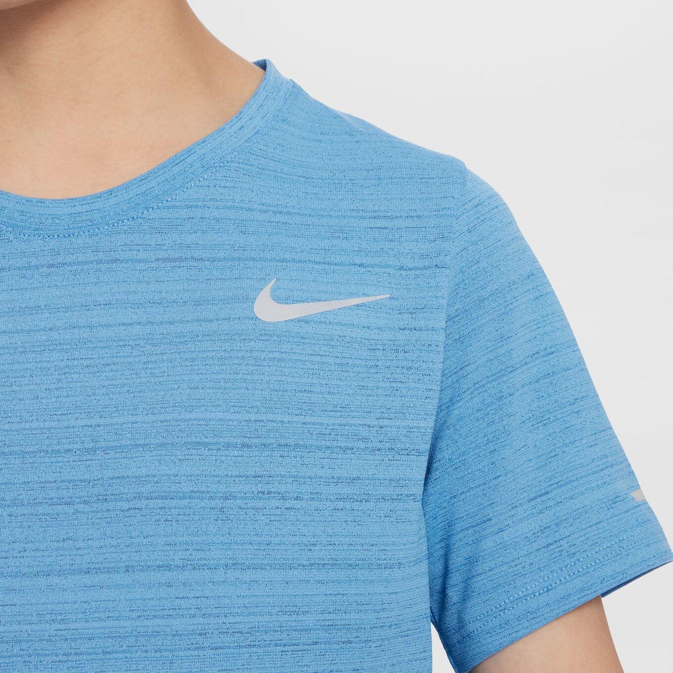 Maillot de manga corta Nike Dri-Fit Miler Azul Niño 3/6