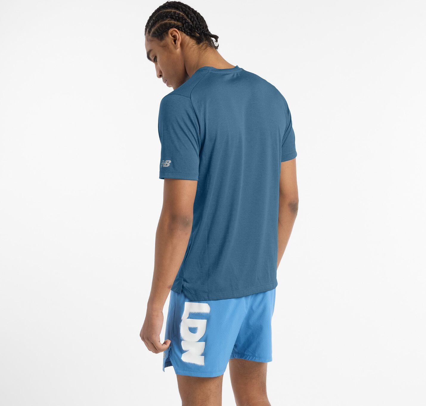 New Balance Athletics London Blue Heren Jersey met korte mouwen 3/7
