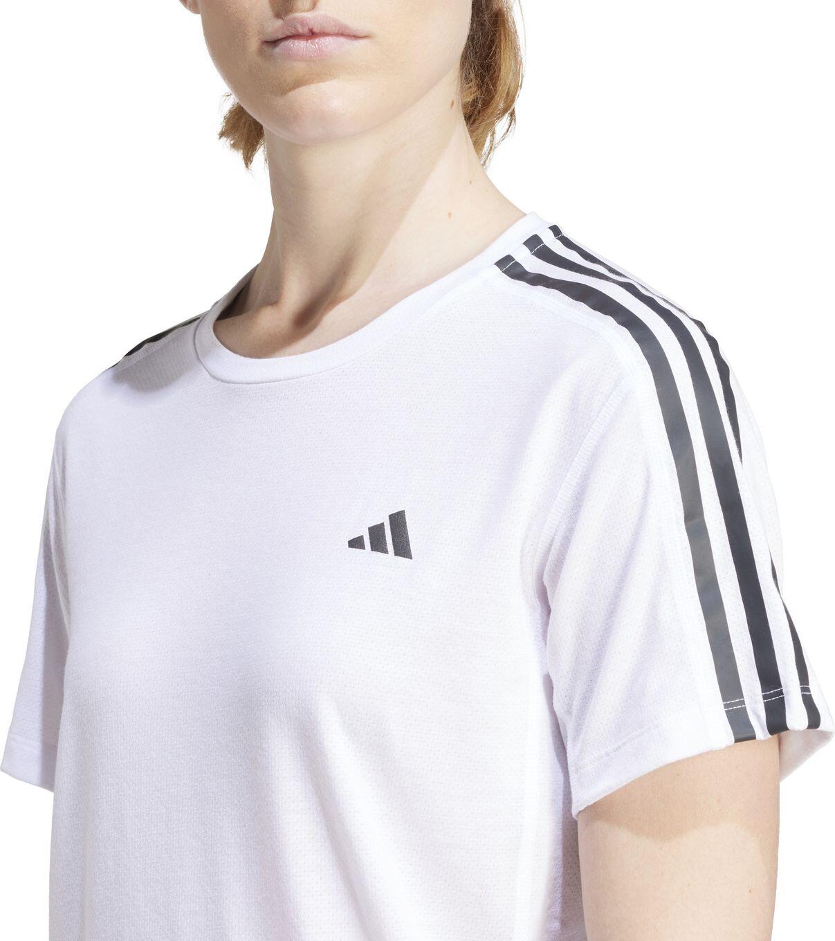T-Shirt Running adidas Own the Run 3 bandes Blanc Femme 3/6