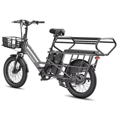 Cargo ebike ff20 cuv dubbele 12ah accu 140km fat banden kinderzitje 200kg