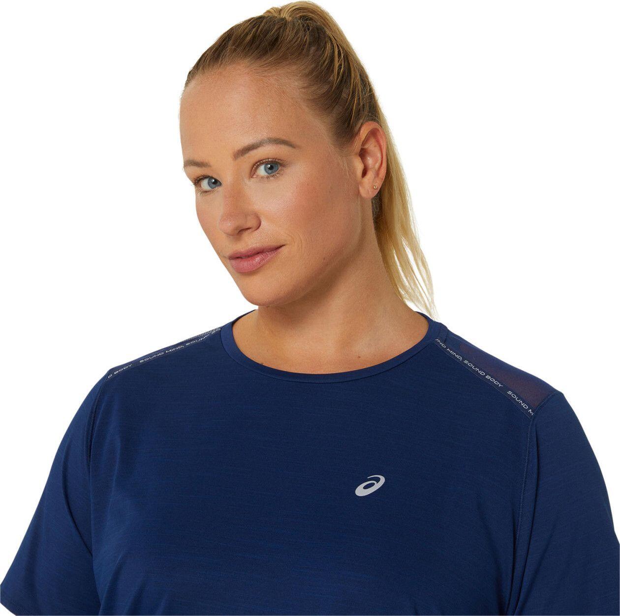 Damen Asics Road Kurzarmtrikot Blau 4/5