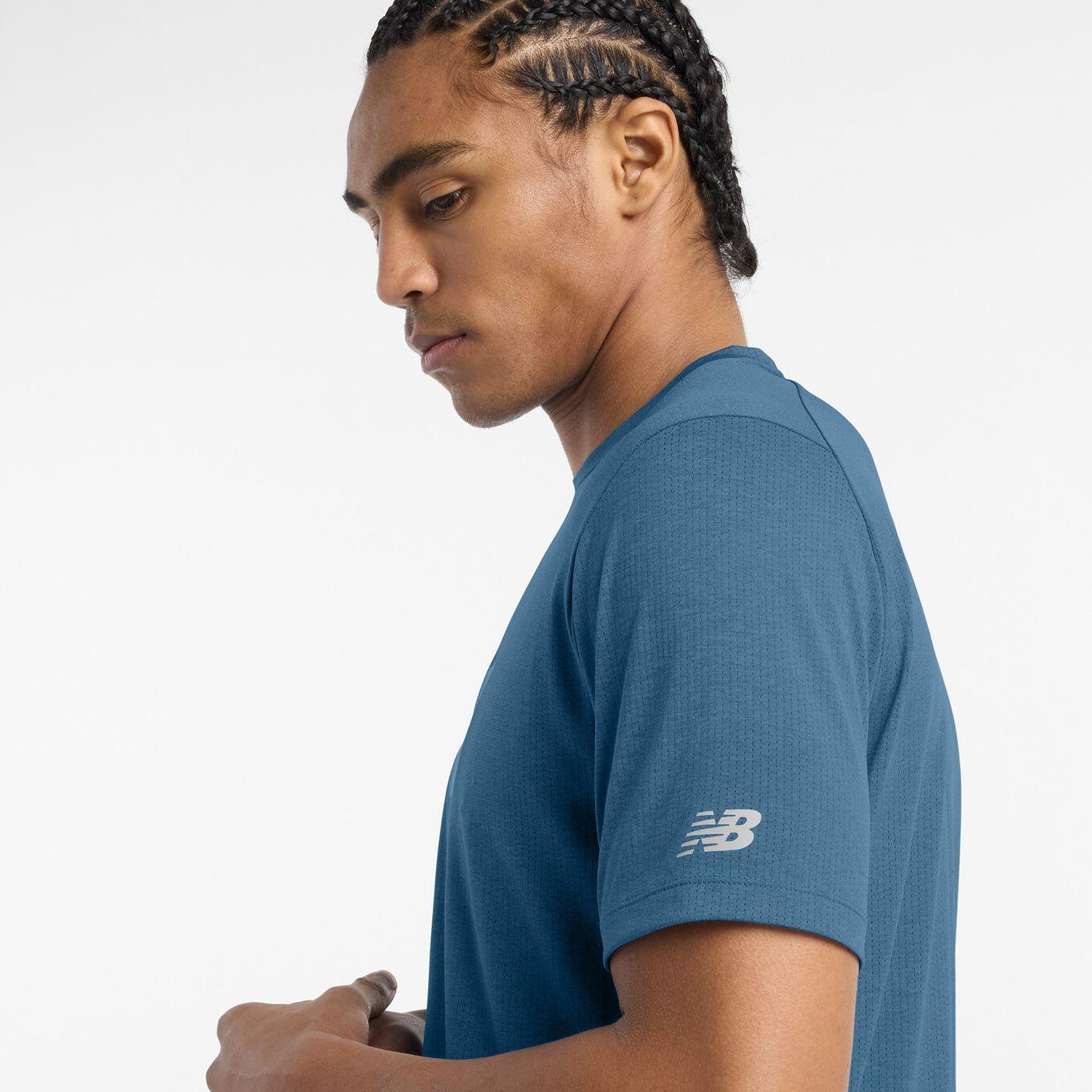 New Balance Athletics London Blue Heren Jersey met korte mouwen 5/7