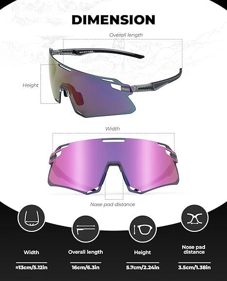 ROCKBROS Fahrradbrille Polarisierte Sportsonnenbrille UV400 3/5