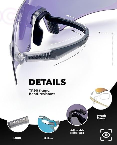 ROCKBROS Fahrradbrille Polarisierte Sportsonnenbrille UV400 6/6