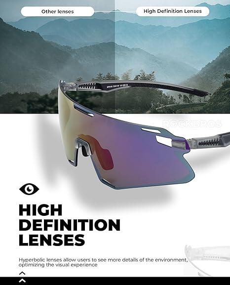 ROCKBROS Fahrradbrille Polarisierte Sportsonnenbrille UV400 4/6