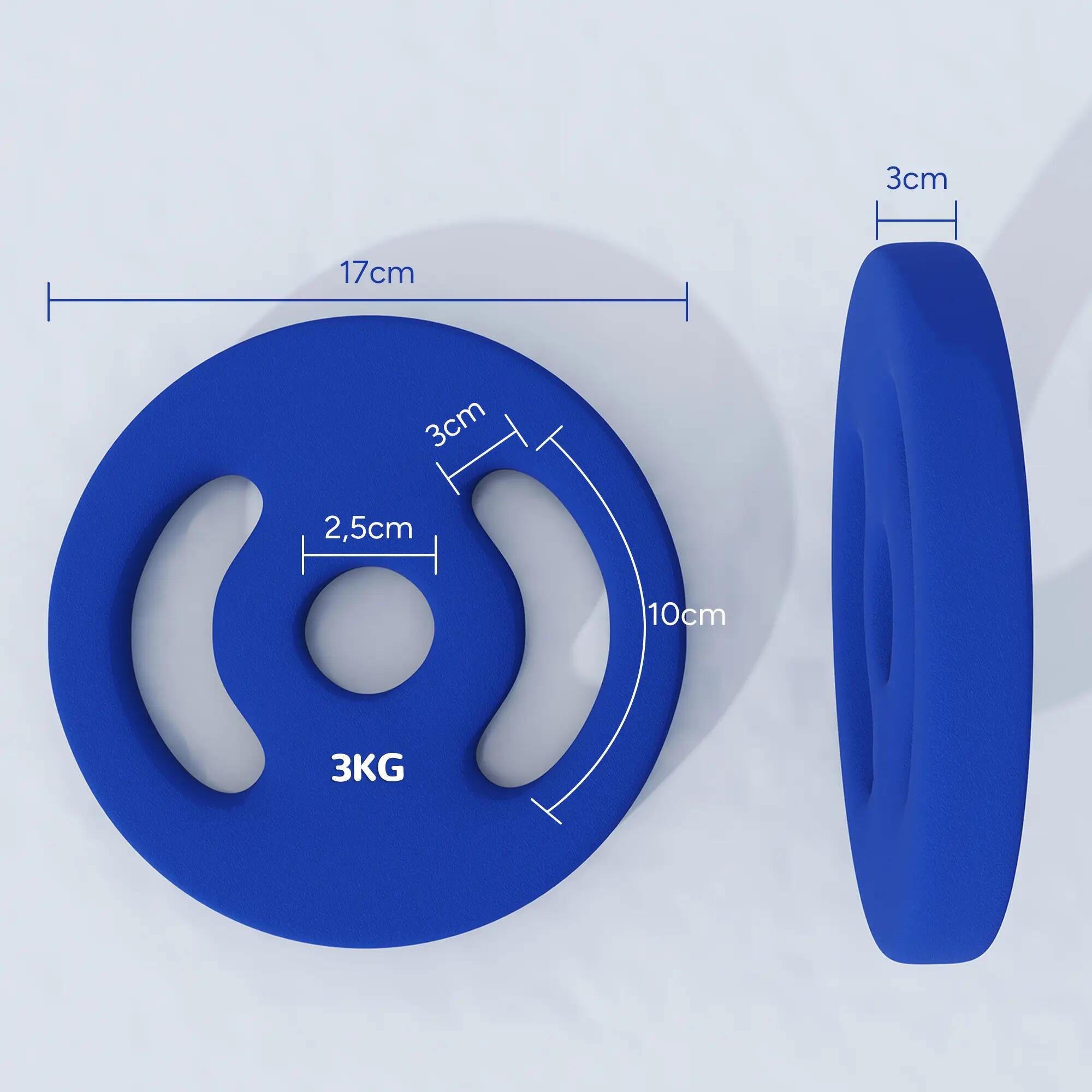 Disques de musculation - lot de 2 total 6 Kg - dia. intérieur 25 mm 3/5