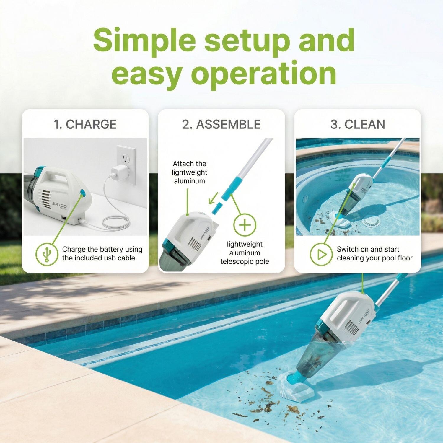 Kit d'entretien pour piscine – Entretien de piscine – 3 pièces -CB190 7/7