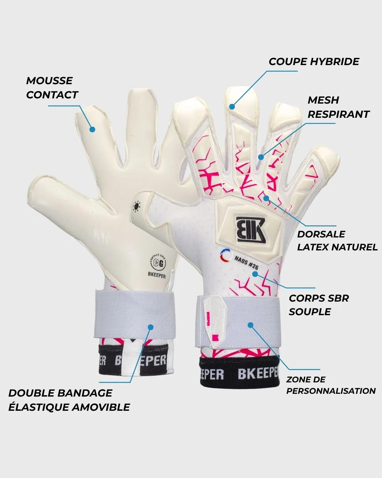 Guanti da portiere Naos #26 rosa per adulti 5/7