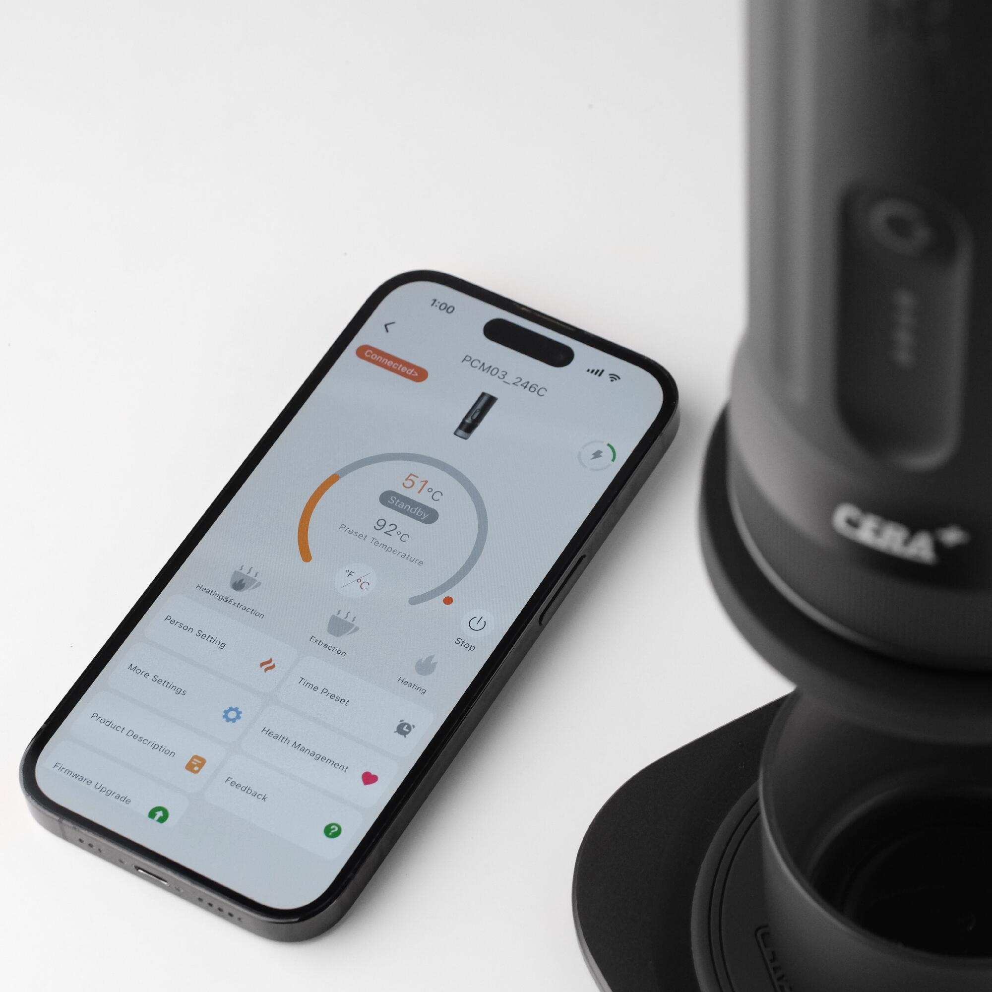 Ceramax 58mm Bottomless portafilter draagbare espressomachine USB-C 6/8