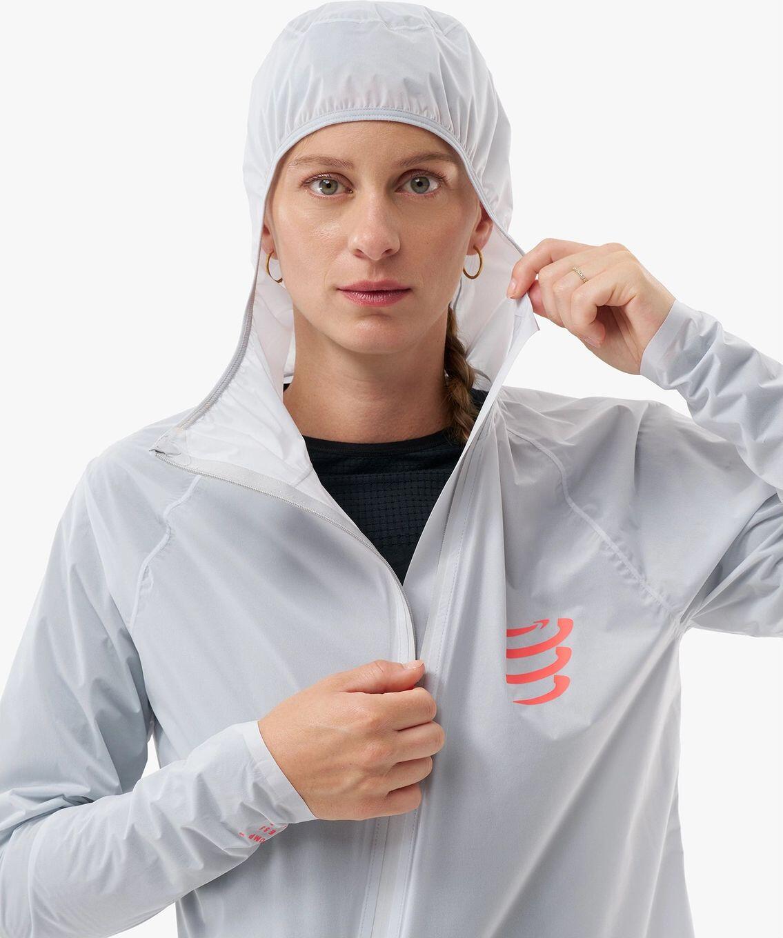 Dames Compressport Hurricane Waterdichte Jas Grijs 4/7