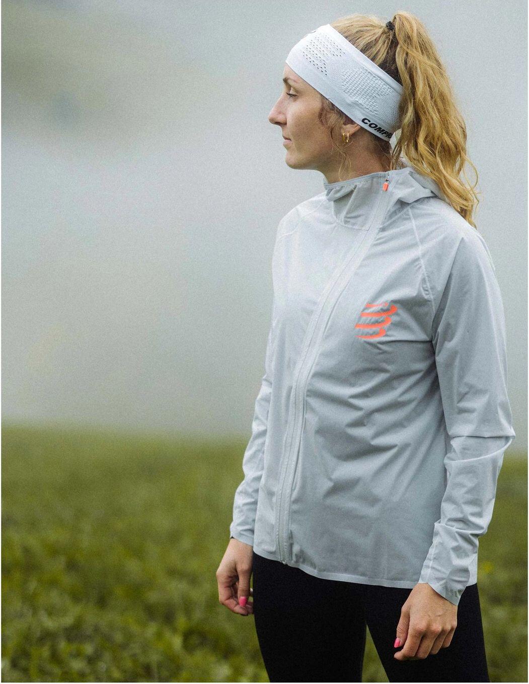 Dames Compressport Hurricane Waterdichte Jas Grijs 6/7