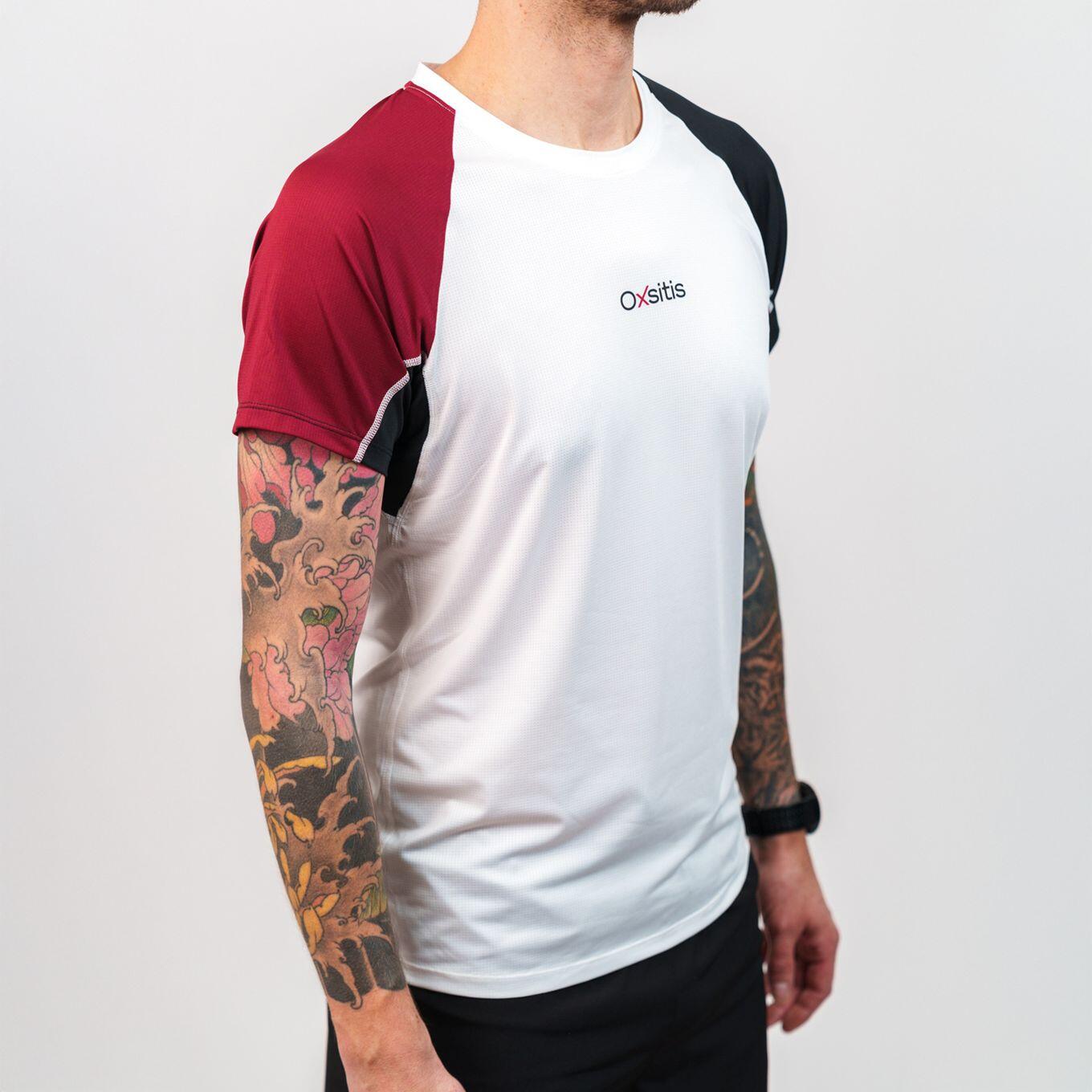 Maillot de manga corta Oxsitis X-Train Hombre Blanco/Burdeos 3/7