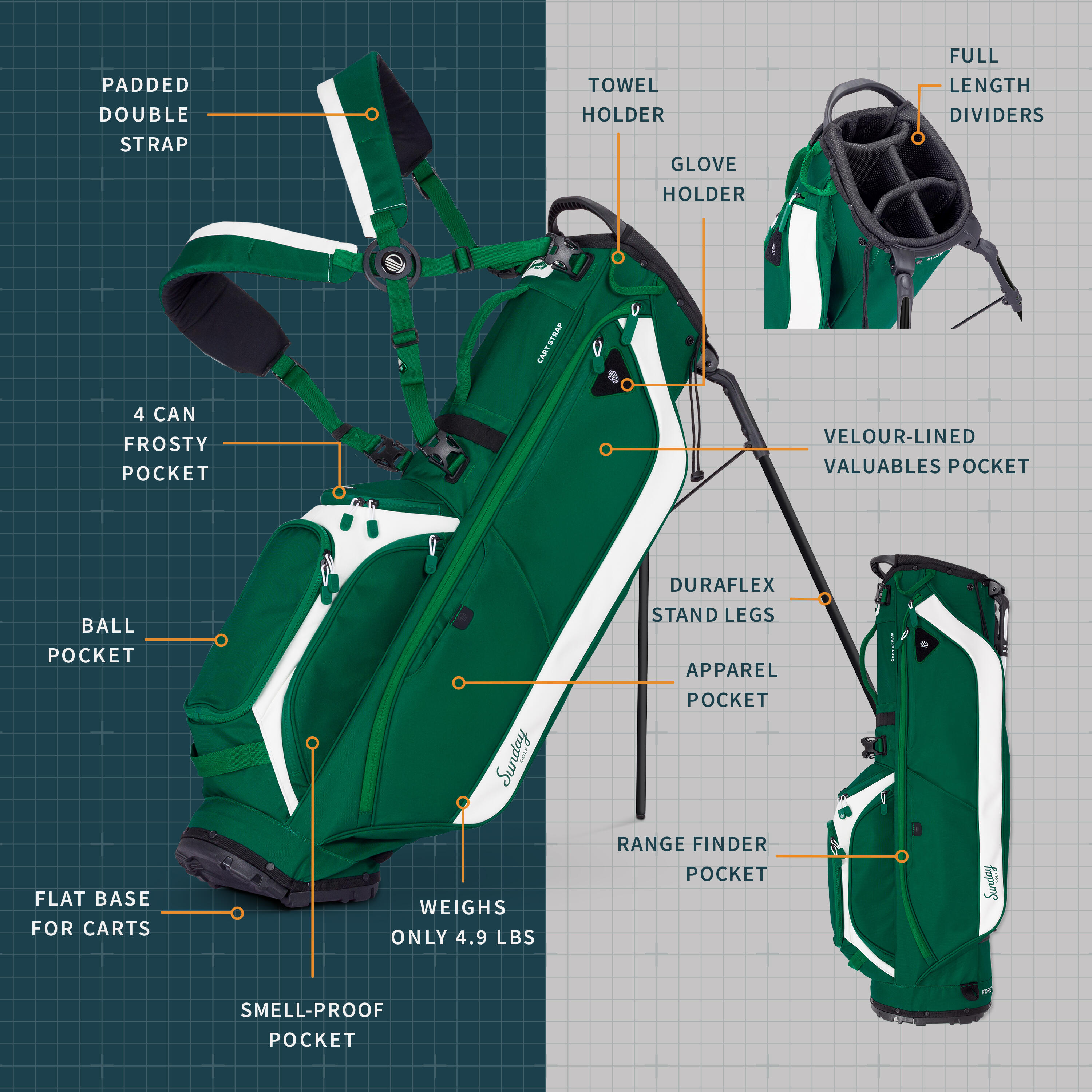 Ryder Golf Bag - Evergreen 2/10