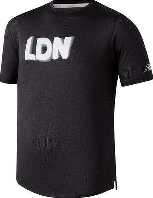New balance athletics london jersey met korte mouwen zwart heren