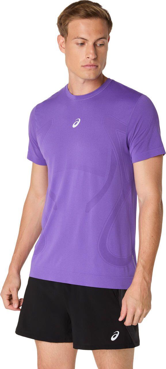 Maillot sin costuras de manga corta Asics Road, Morado, Hombre 3/6