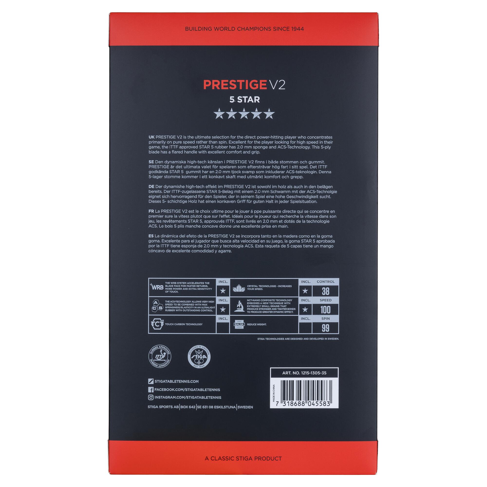 Tafeltennisbatje STIGA Prestige V2 - 5-Star 3/7