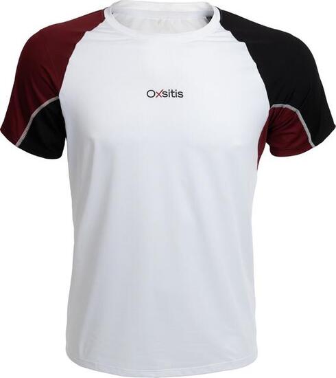 T-Shirt Manches Courtes Oxsitis X-Train Blanc/Bordeaux Homme