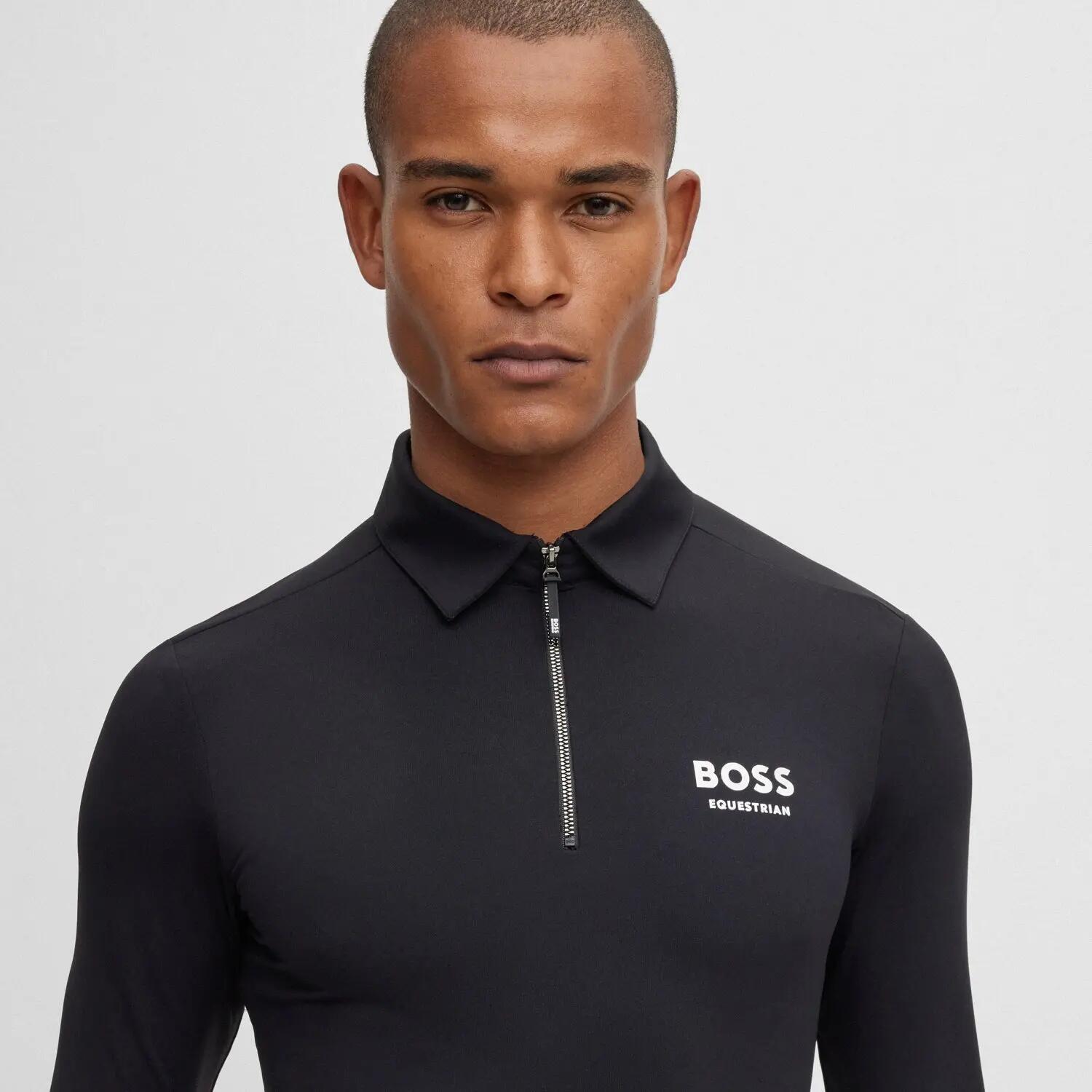 Boss Equestrian Heren Trainingshirt Elton Core Zwart - 4/4