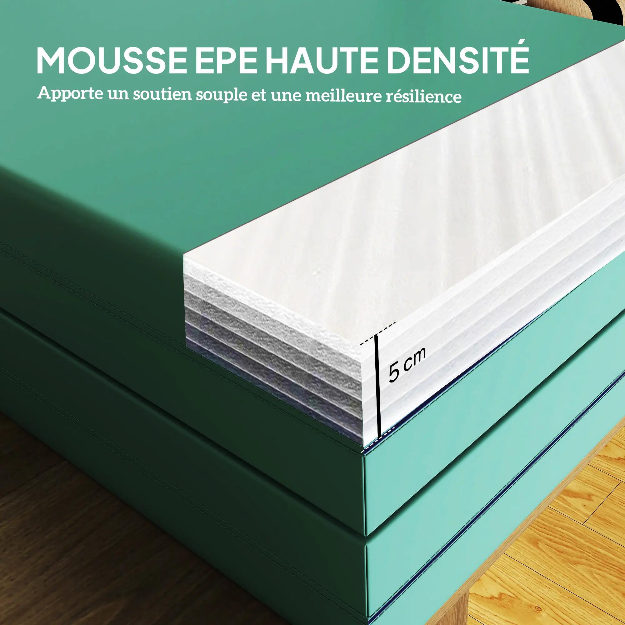 Tapis de gymnastique pliable portable 4 parties 180 x 60 x 5 cm 4/5
